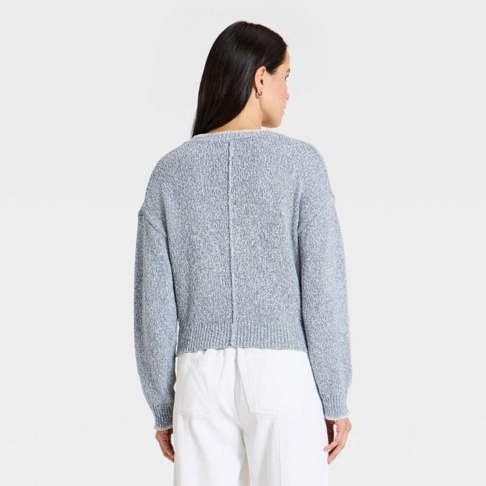 Universal Thread Light Blue Knit V-Neck Sweater - Picture 2 of 3